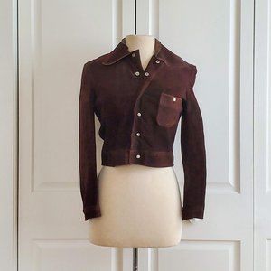 Vintage Italian Brown Suede Jacket
